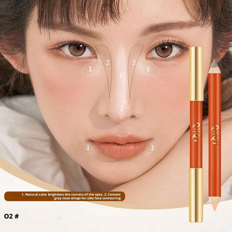 QXQY 3D Dual-Ended Contouring Pen for Men and Women: Naturally Highlights, Contouring, and Smudge-Proof Contouring Stick for Nose Bridge; Long-Lasting and Smudge-Proof.